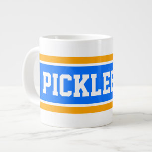 Grande Tasse Rayures de pickleball bleu vif orange athlétique