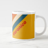 Grande Tasse Rayures Moutarde Rétro avec Nom (Droite)