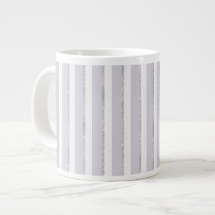 Grande Tasse Rayures Pailletées Violet Lavande Blanc