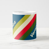 Grande Tasse Rayures Rétro Rugby avec Nom (Devant)