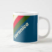 Grande Tasse Rayures Rétro Rugby avec Nom (Droite)