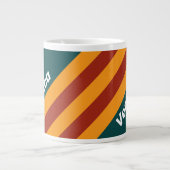 Grande Tasse Rayures Splash sarcelle foncé rétro avec nom (Devant)