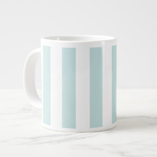 Grande Tasse Rayures verticales sarcelle pâle et blanc