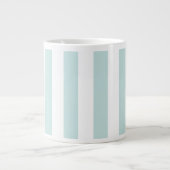 Grande Tasse Rayures verticales sarcelle pâle et blanc (Devant)