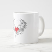 Grande Tasse Red Angel Coeur avec ailes (Devant droit)