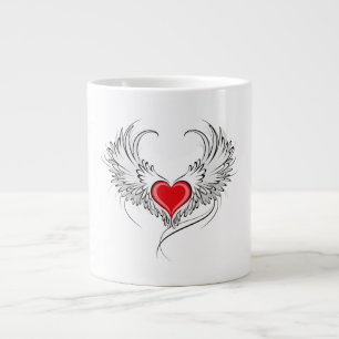 Grande Tasse Red Angel Coeur avec ailes