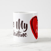 Grande Tasse Red Heart Be My Valentine Custom Couple's White (Devant)