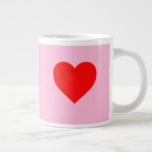 Grande Tasse Red Heart Beat Pastel Rose