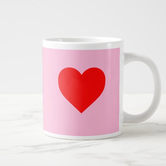 Grande Tasse Red Heart Beat Pastel Rose (Droite)