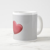 Grande Tasse Red Heart Grey Mariage d'amour tendance (Devant droit)