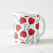 Grande Tasse Red Lollipops, Heart Lollipops, Lollipop Pattern (Devant droit)