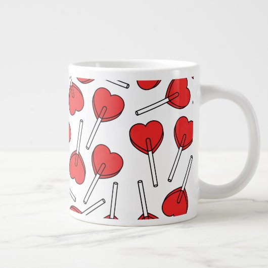 Grande Tasse Red Lollipops, Heart Lollipops, Lollipop Pattern (Droite)