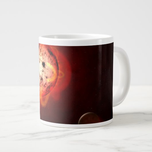 Grande Tasse Red Nwarf Star Orbité Par Une Hypothétique Exoplan (Devant droit)