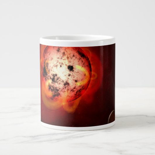 Grande Tasse Red Nwarf Star Orbité Par Une Hypothétique Exoplan (Devant)