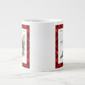 Grande Tasse  Red Plaid Cozy Christmas Rustic Monogram 2 Photo (Devant)