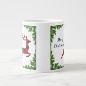 Grande Tasse Red Plaid Reindeer Joyeux Noël (Devant)