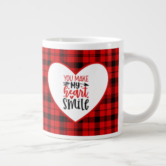 Grande Tasse Red Plaid Vous Faites Sourire Mon Coeur