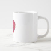 Grande Tasse Red Rose Heart Romantic Floral Custom Text (Droite)