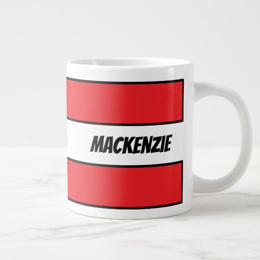 Grande Tasse Red Stripes add your name (Droite)