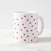 Grande Tasse Red Valentines Motif de coeur (Devant droit)