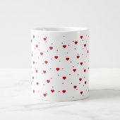 Grande Tasse Red Valentines Motif de coeur (Devant)