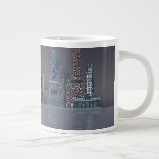 Grande Tasse Réflexions de la nuit New York Skyline (Droite)