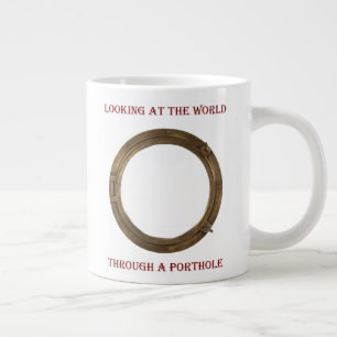Grande Tasse Regard sur le monde à travers un hublot pleine cou