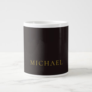 Grande Tasse Réglisse Noir Or Minimaliste Simple Moderne Nom