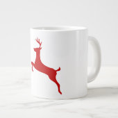 Grande Tasse Reindeer Jump Noël Rouge Silhouette à deux tons Co (Devant droit)