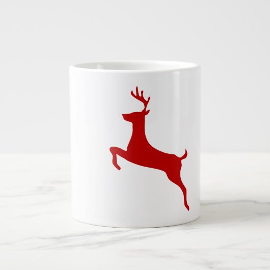 Grande Tasse Reindeer Jump Noël Rouge Silhouette à deux tons Co (Devant)