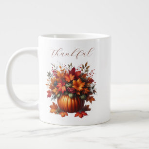 Grande Tasse Remerciements à un Citrouille avec feuilles d'auto