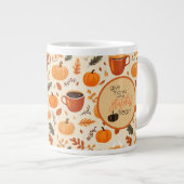 Grande Tasse Remerciez-vous avec un coeur gracieux Feuilles aut (Devant droit)