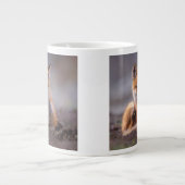 Grande Tasse renard rouge, Vulpes vulpes, chiot se grattant, (Devant)