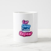 Grande Tasse Répéter le code du sommeil (Devant)