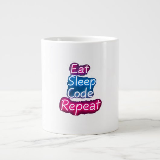 Grande Tasse Répéter le code du sommeil (Devant)