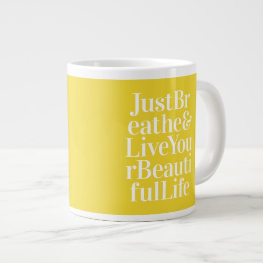 Grande Tasse Respectez simplement la phrase positive inspirante (Devant droit)