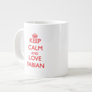 Grande Tasse Restez calme et amoureux du Fabian