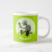 Grande Tasse Restez Curieux ! Caricature Robot Et Papillon (Droite)