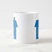 Grande Tasse Restons à la maison Bleu (Devant)