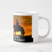 Grande Tasse Retraite Cowboy, Cheval et Coucher de soleil (Droite)