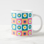 Grande Tasse Retro Cute colorful Pastel Flowers Pattern (Droite)