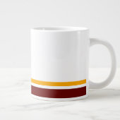 Grande Tasse Retro Deep Red Yellow Rim Stripes De Course Sur Bl (Droite)