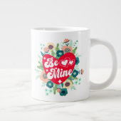 Grande Tasse Retro Floral Heart Be Mine Red Valentine's Day (Droite)
