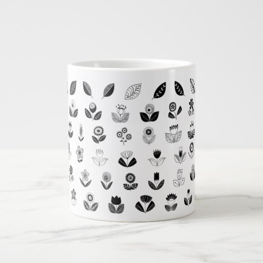 Grande Tasse retro-flowers-leaf-flower-vintage (Devant)