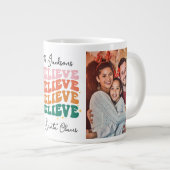 Grande Tasse Retro nous croyons au Père Noël 2 photos (Devant droit)