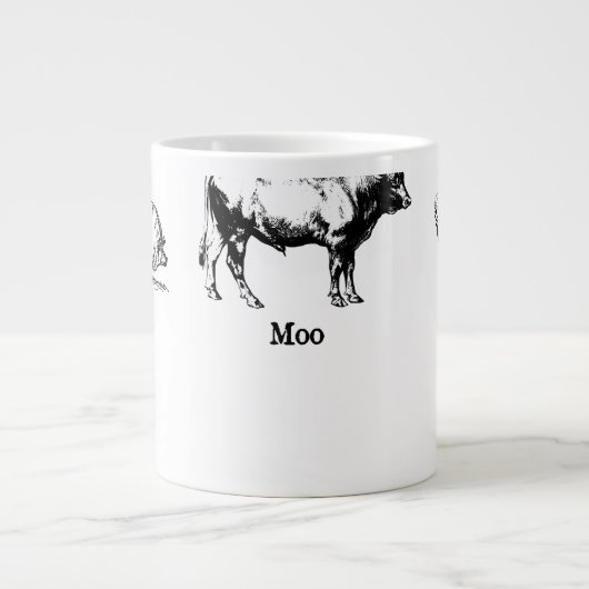 Grande Tasse Retro Oink Moo Cluck Pig Cow poulet (Devant)