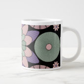 Grande Tasse Retro Pastel Floral Mandala Symmetry (Droite)
