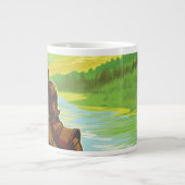 Grande Tasse Retro Space Travel Poster-Une mission de science d (Devant)