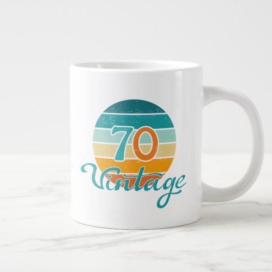 Grande Tasse Retro Sunset 70 Vintage en détresse (Droite)