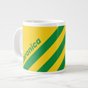 Grande Tasse Rétro Tropical Banane Trois Bandes avec Nom
